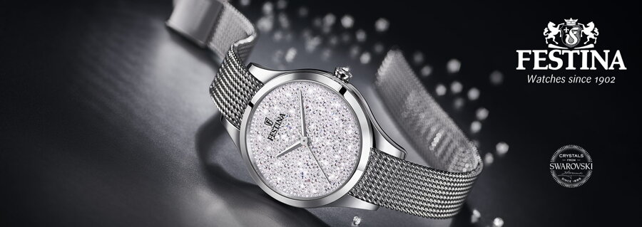 Hodinky Festina zdobené Swarovski kameňmi